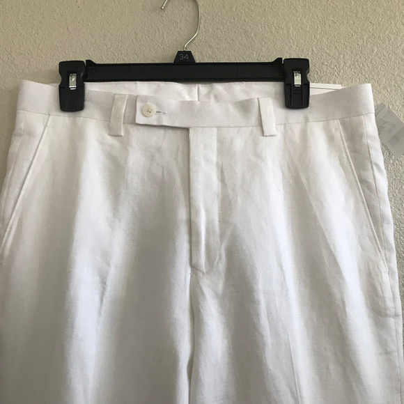 Calvin Klein - flat front pant 100% linen-NWT - Picture 2 of 8